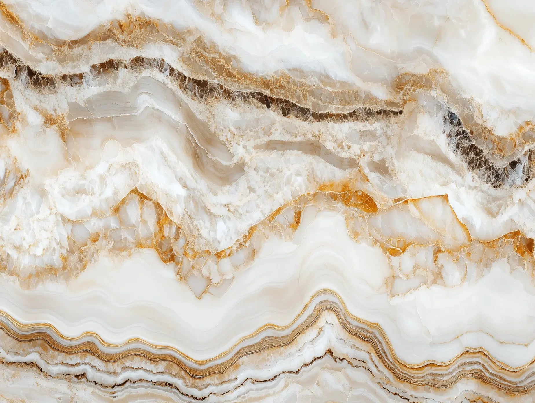 Golden Onyx Cascade Mural - WallCreatives