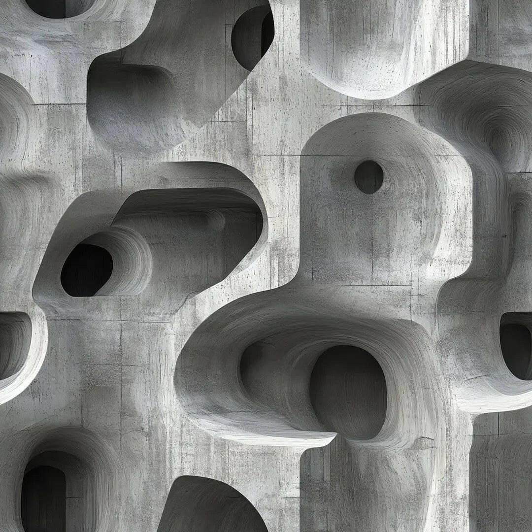 Sculptural Concrete Passages Mural - WallCreatives