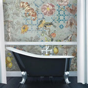 Ceramic Flowers (Blue) Wallpaper Vladila