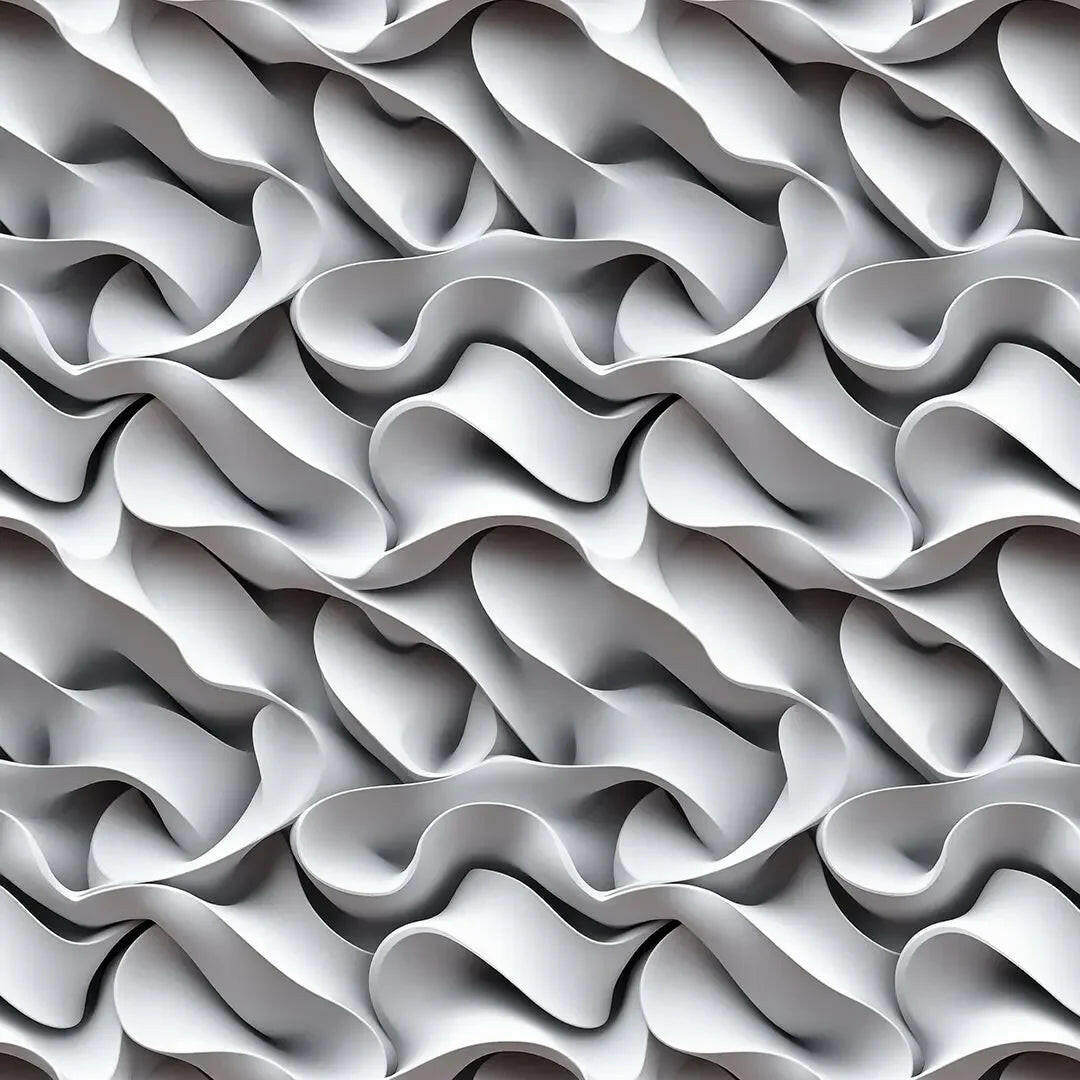 Serene Sculptural Waves Wallpaper - WallCreatives