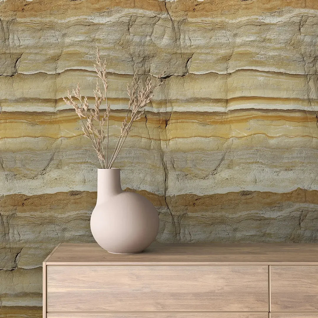 Golden Canyon Strata Mural - WallCreatives