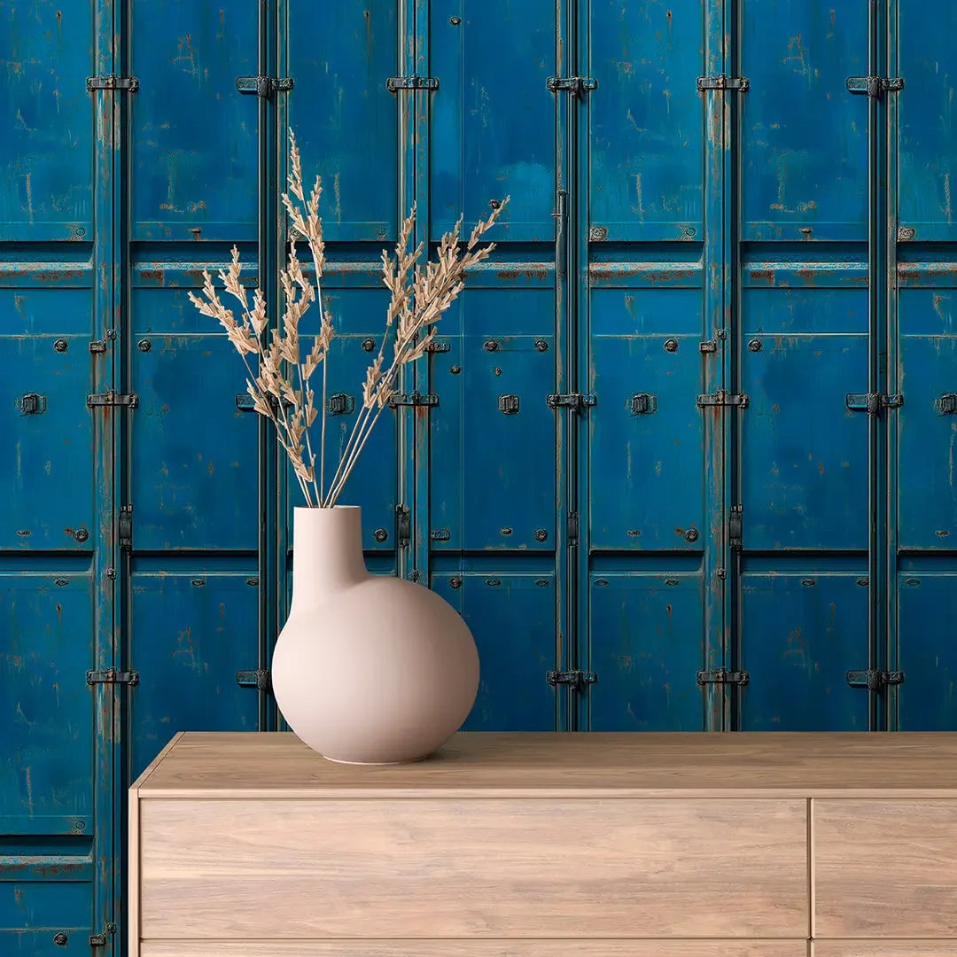 Cobalt Cargo Weathered Steel - WallCreatives