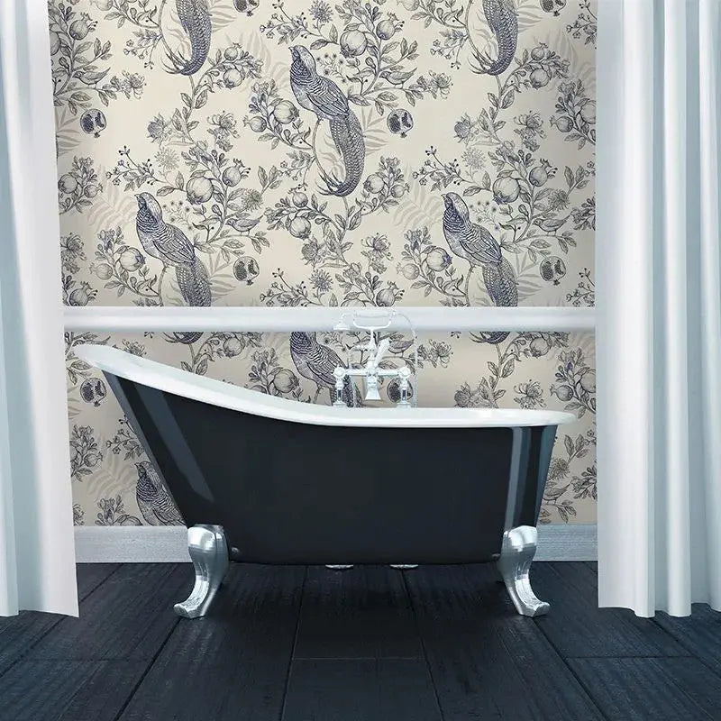 Pomegranate Garden In Cobalt Wallpaper Vladila