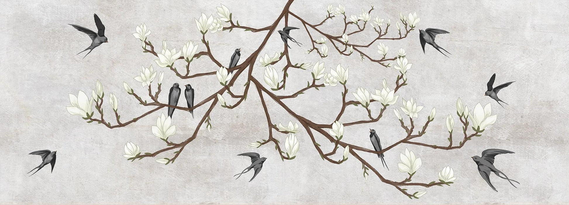 The Land of the Swallows grey Wallpaper Vladila