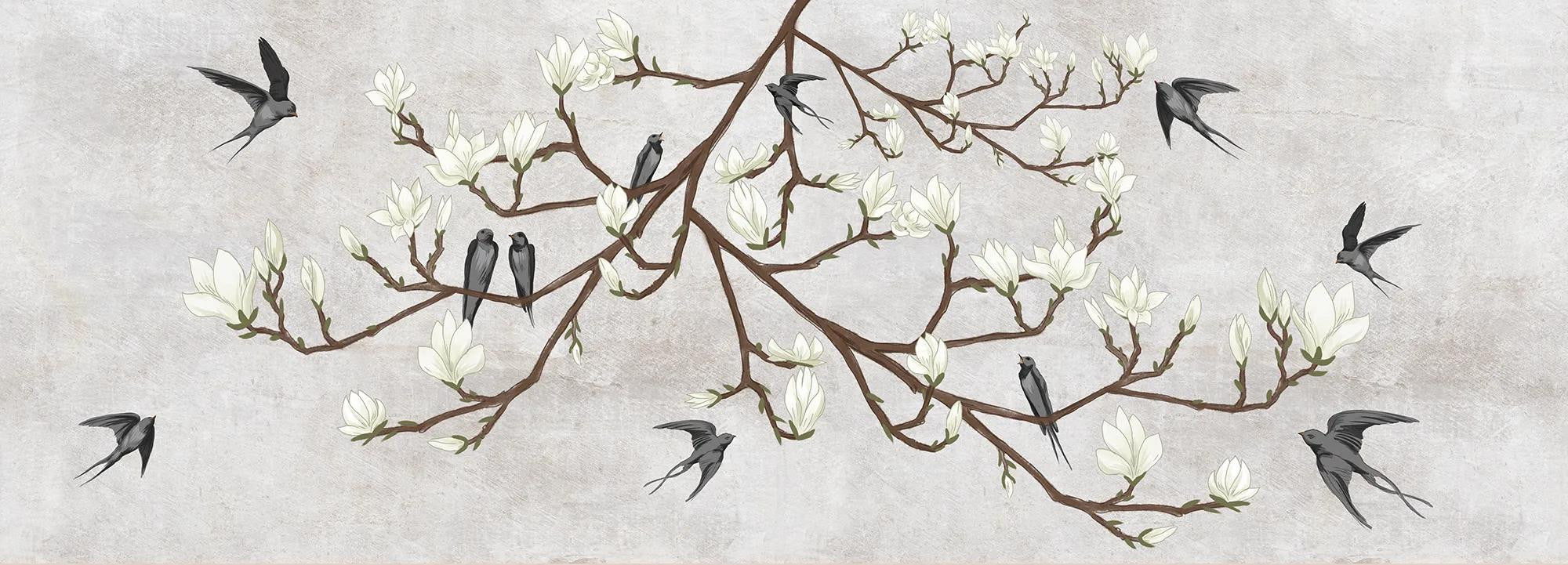 The Land of the Swallows grey Wallpaper Vladila
