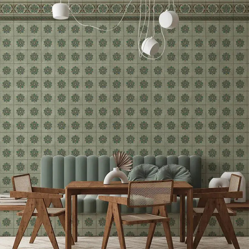 Green Tiles Wallpaper Vladila