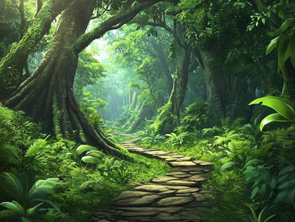 Verdant Sanctuary's Hidden Path - WallCreatives