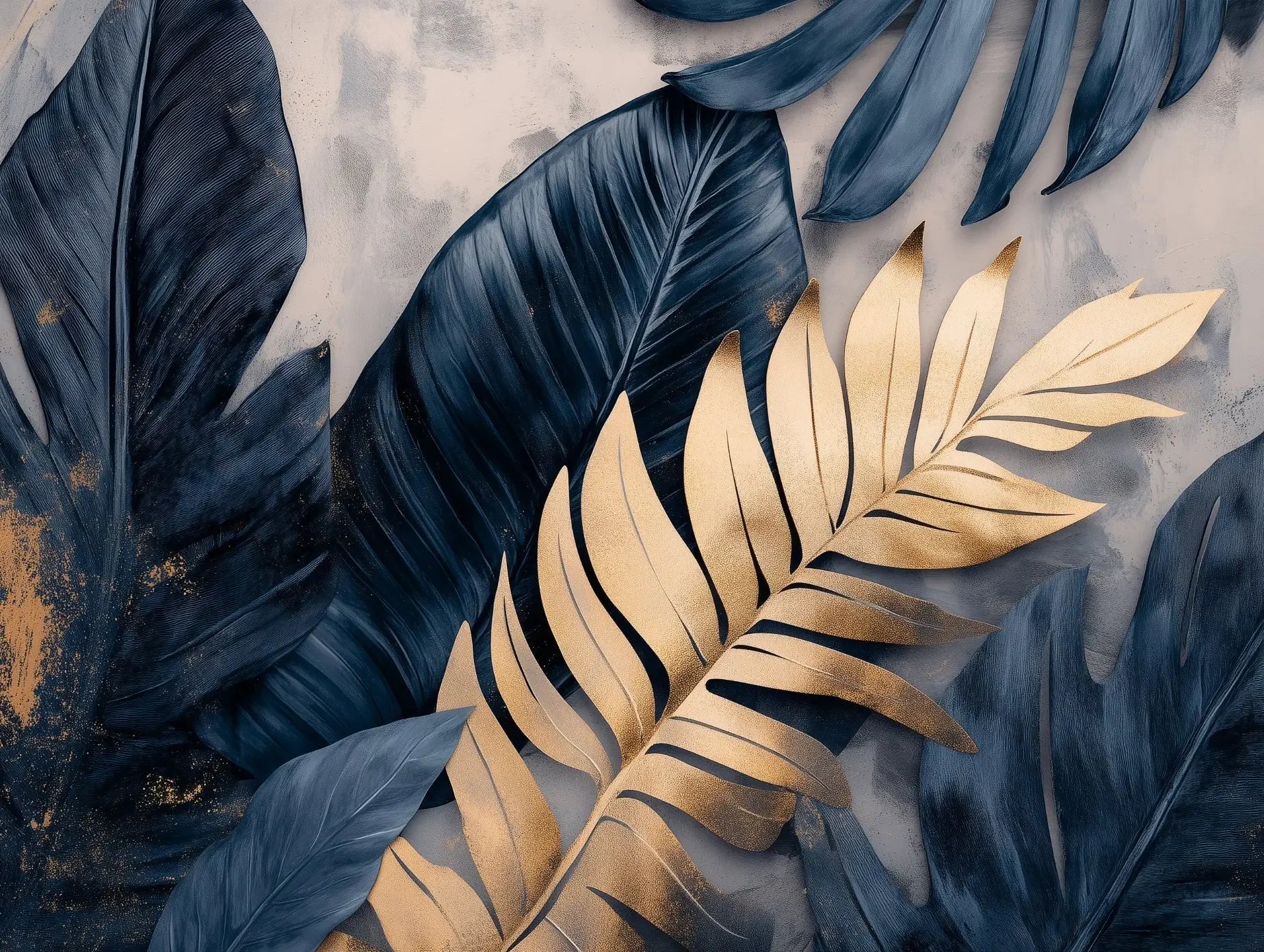 Gilded Indigo Jungle - WallCreatives