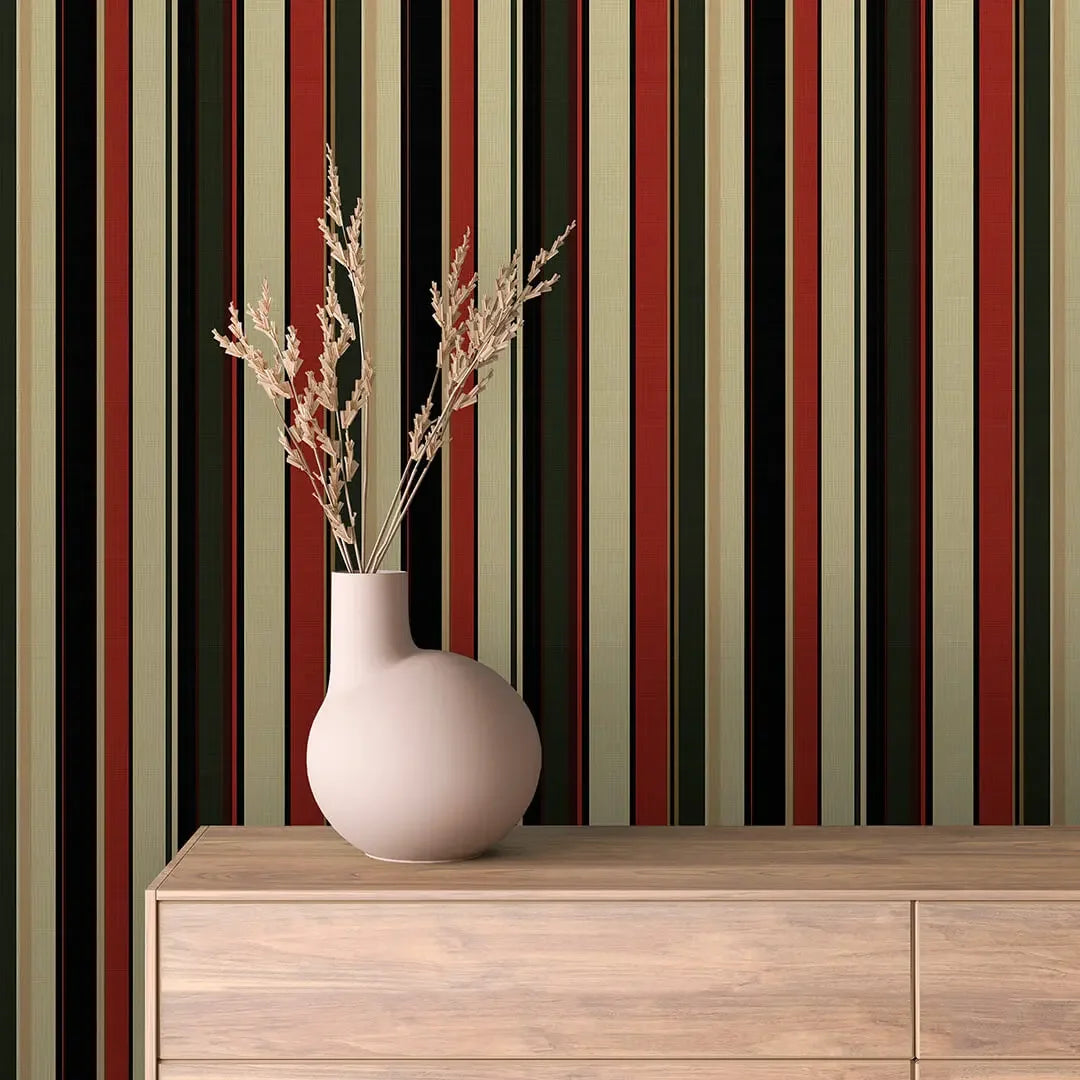 Kensington Club Stripe Wallpaper - WallCreatives