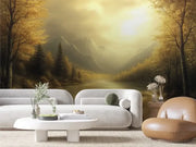 Amber Glow Lakeside Path - WallCreatives