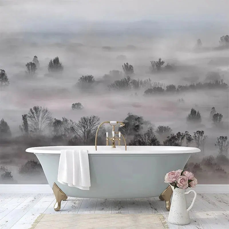Foggy Landscape Pastels Wallpaper Vladila