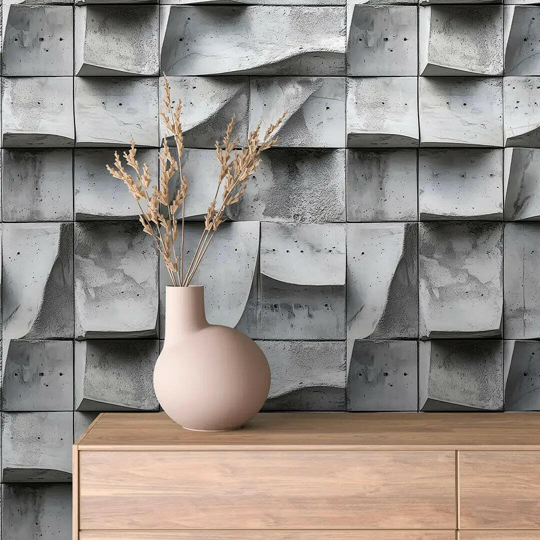 Sculpted Concrete Wave Wall - WallCreatives