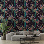 Dark Purple Pea Fowl Wallpaper Vladila