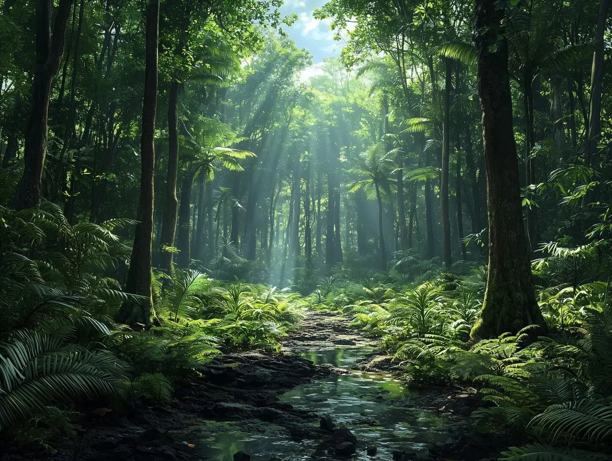 Sun-Kissed Rainforest Escape - WallCreatives