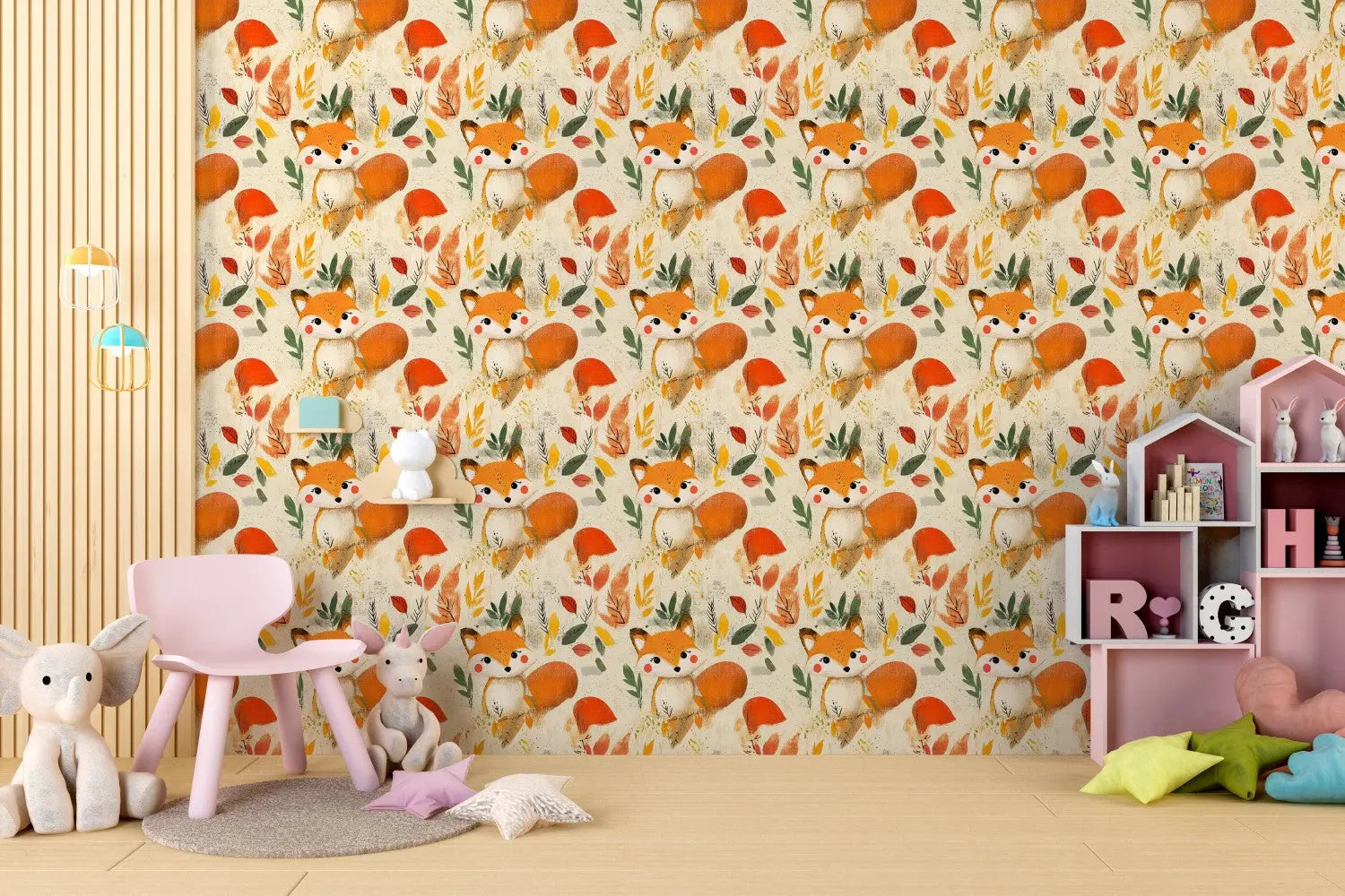 Whimsical Woodland Fox Trot WallCreatives