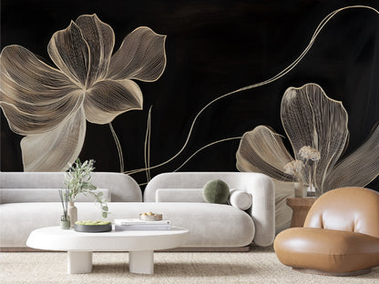 Golden Thread Floral Noir