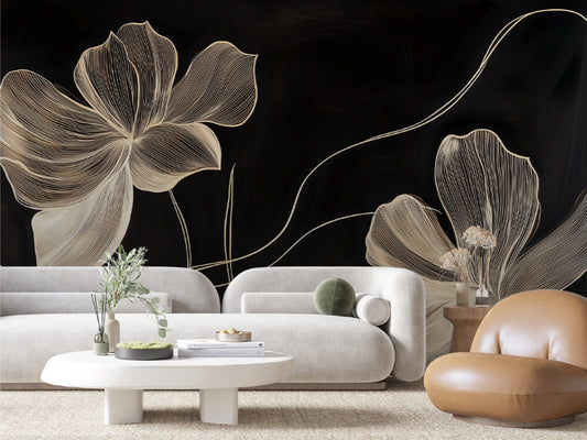 Golden Thread Floral Noir