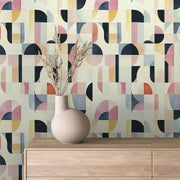 Mid-Century Pastel Mosaic - WallCreatives