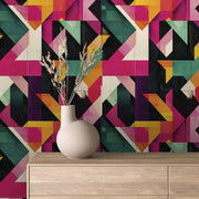Urban Prism Geometric Mural - WallCreatives