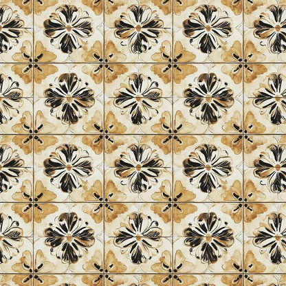 Tuscan Sepia Bloom Tile - WallCreatives