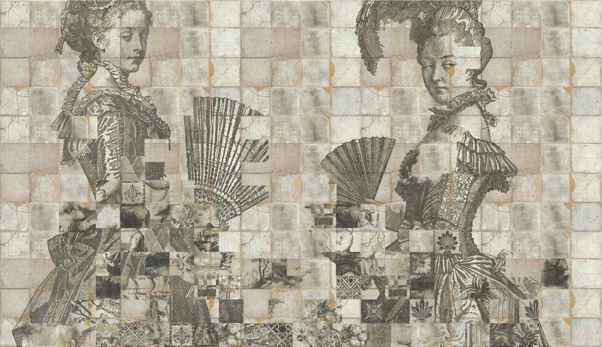 Tapet Shattered Dames cream WallCreatives