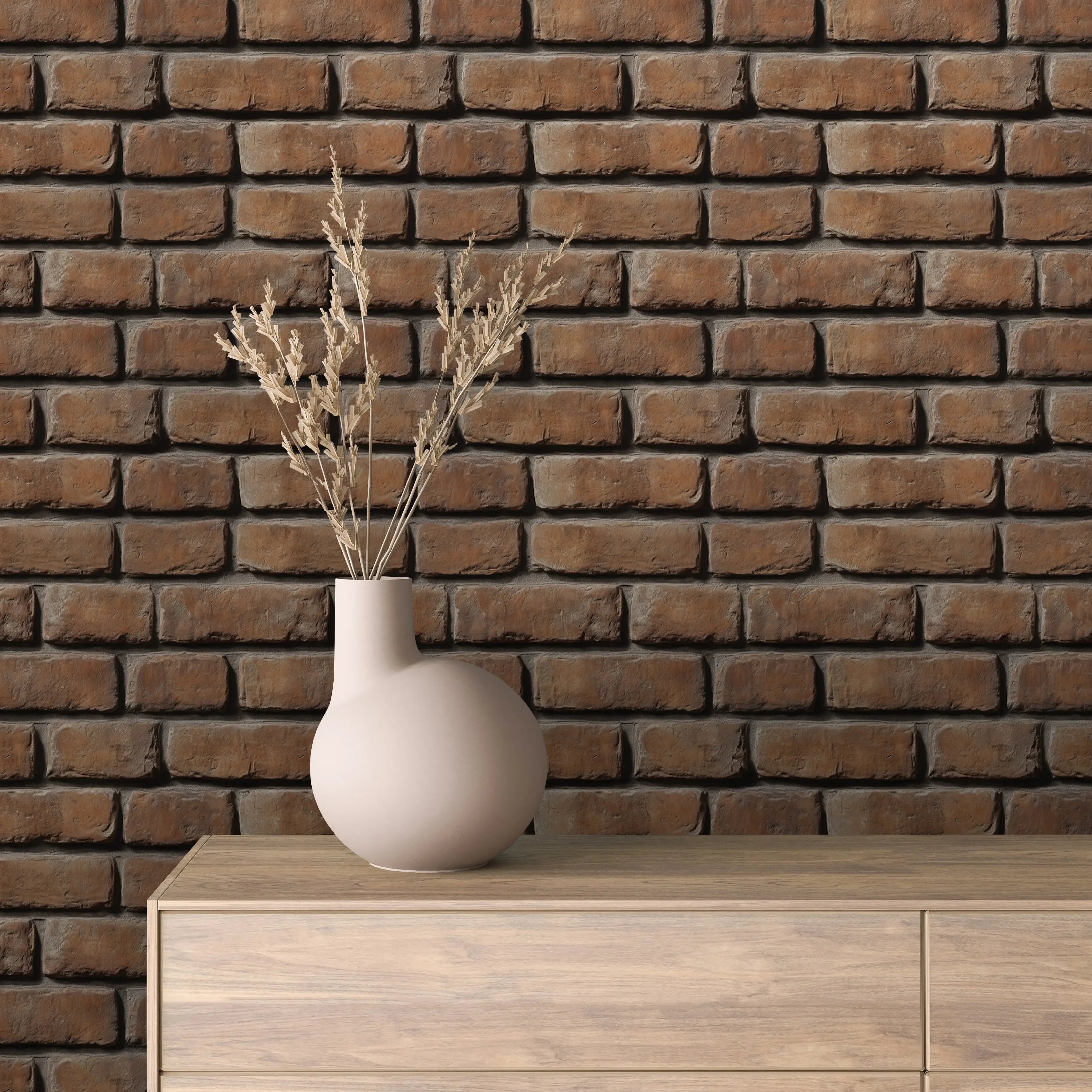 Vintage Urban Loft Brick Wallpaper - WallCreatives