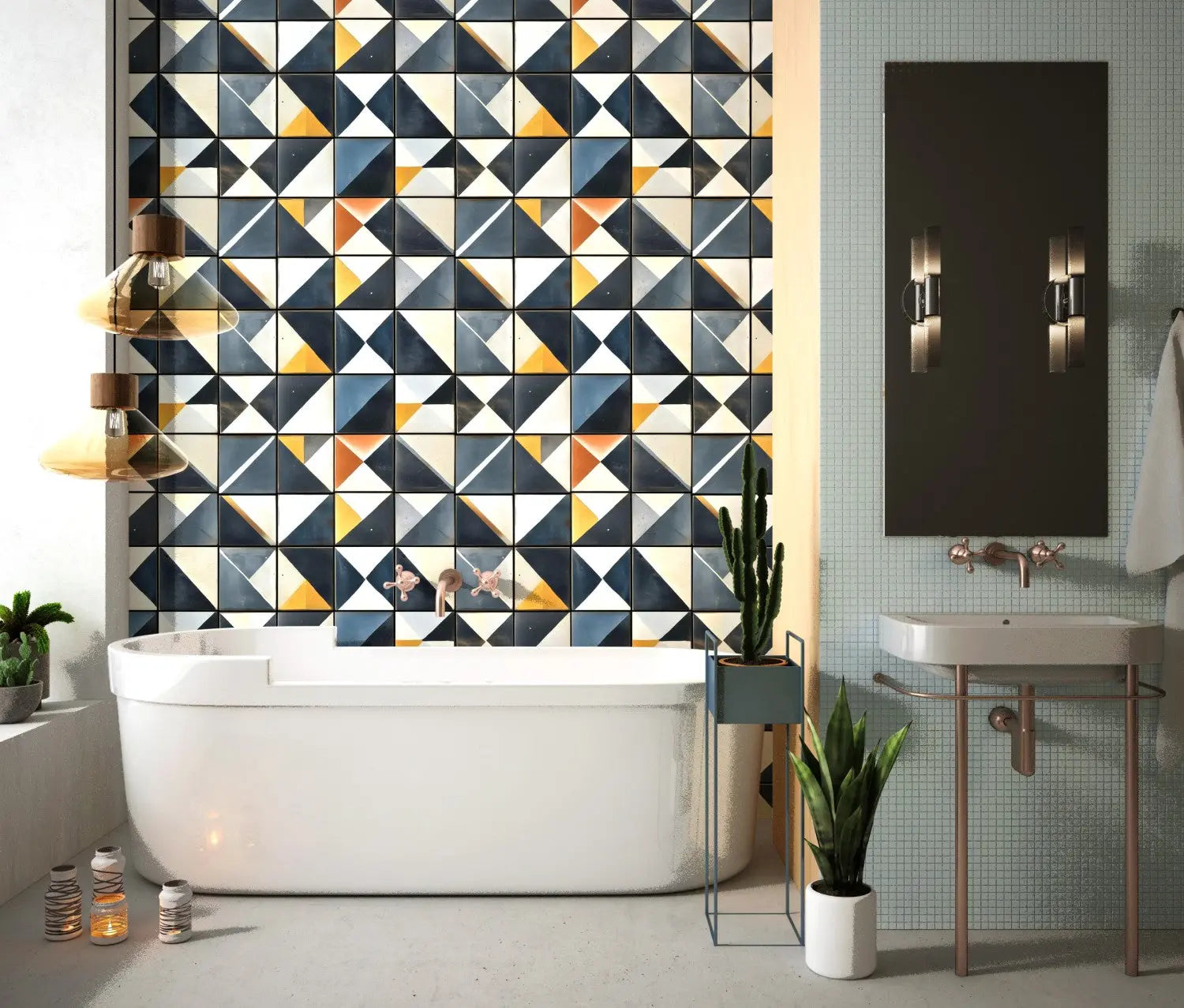 Artisan Geometric Block Mural WallCreatives