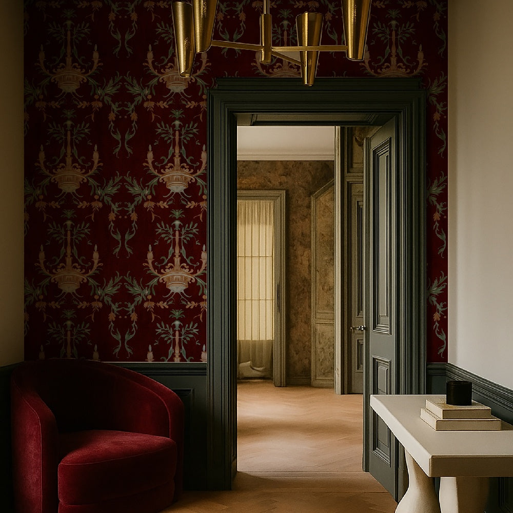 Tapet Round Table in red Vladila