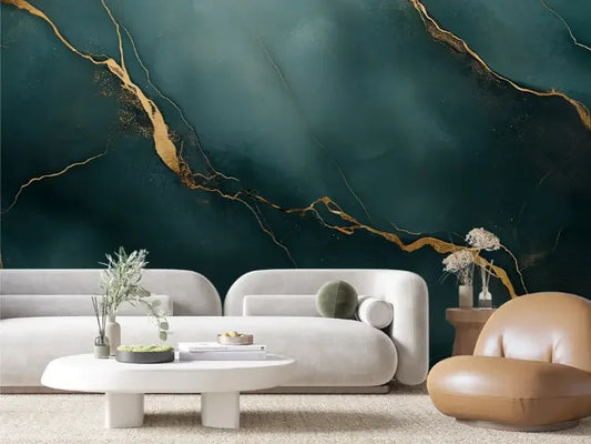 Veridian Gold Kintsugi - WallCreatives