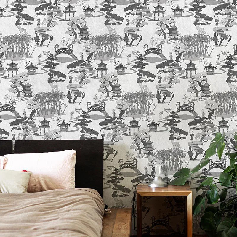 Chinese toile (black) Wallpaper Vladila
