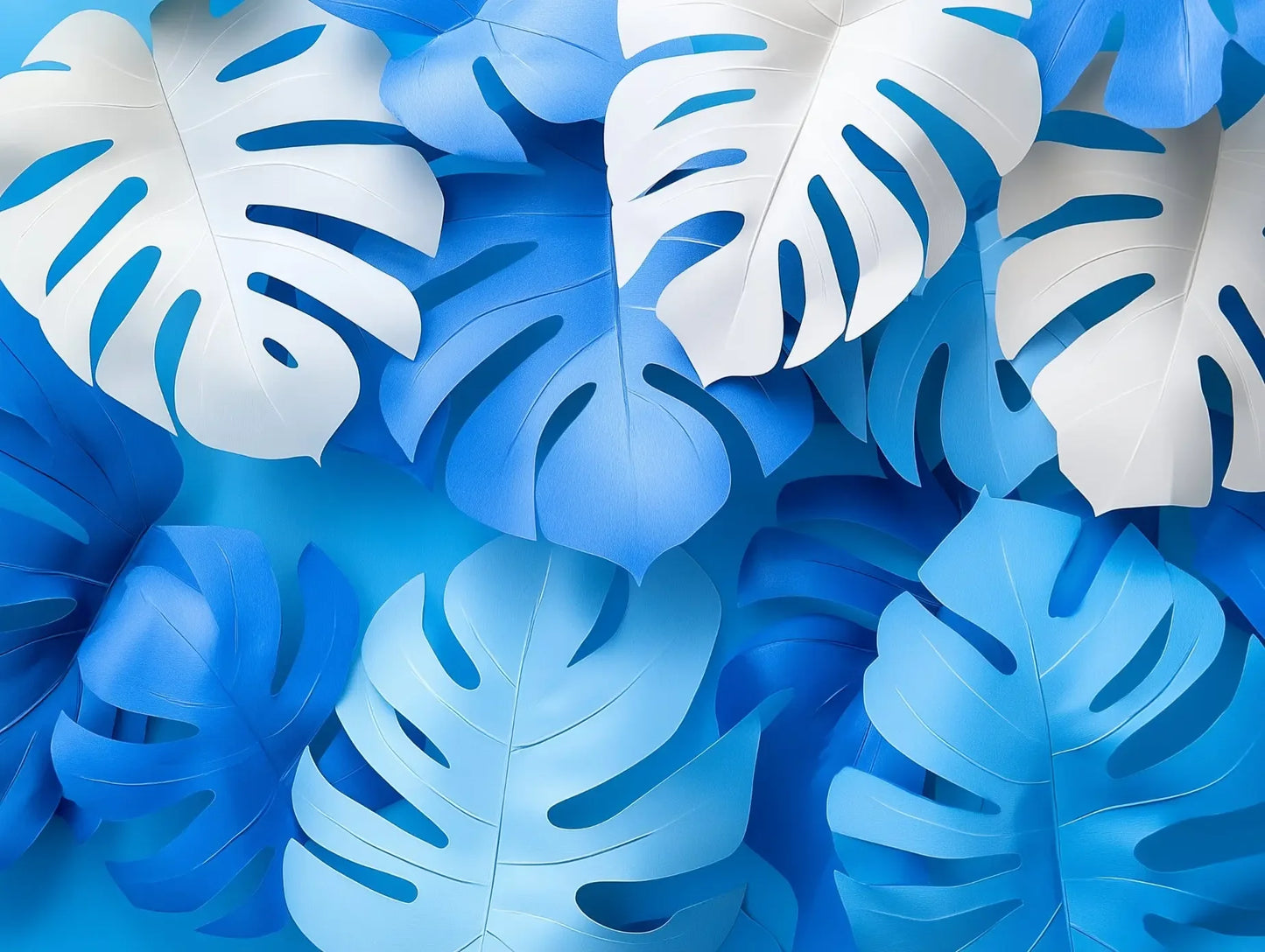 azure monstera dream - wallcreatives