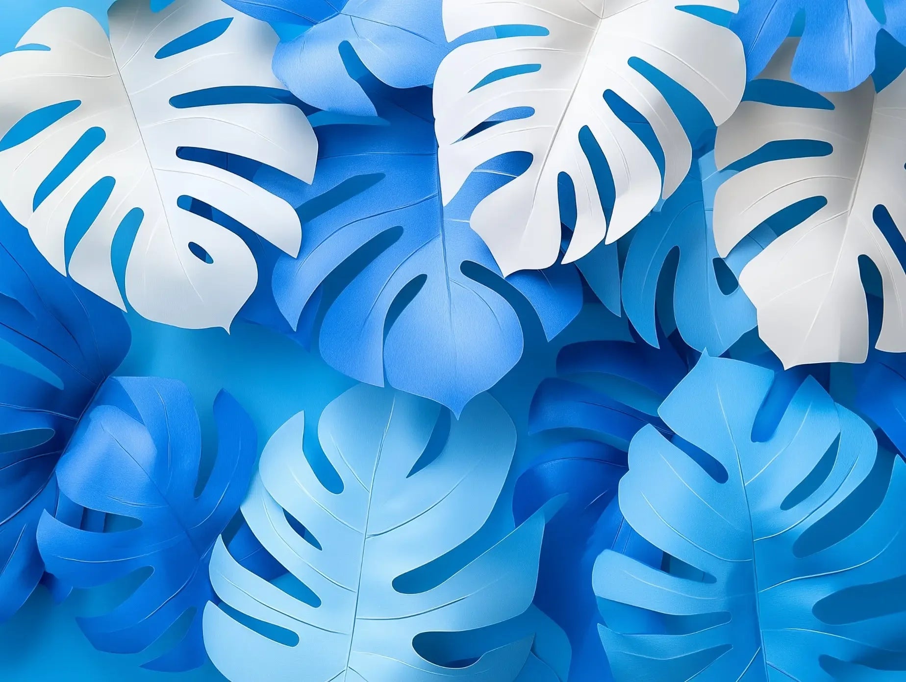 Azure Monstera Dream - WallCreatives