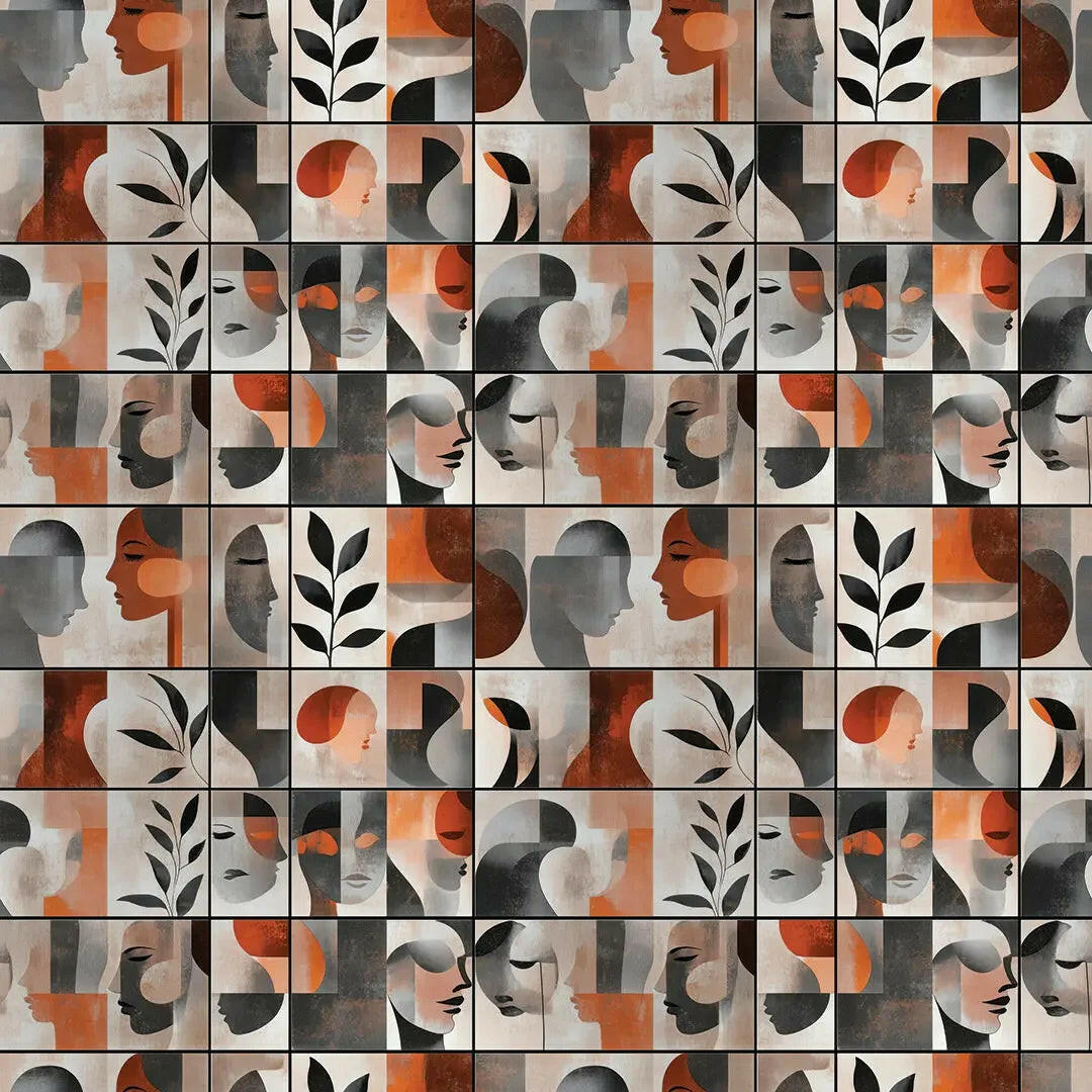 silent conversations in terracotta - wallcreatives