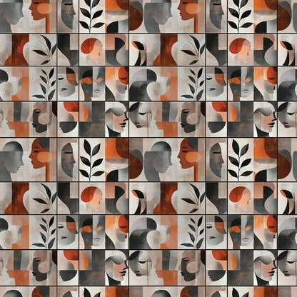 Silent Conversations in Terracotta - WallCreatives