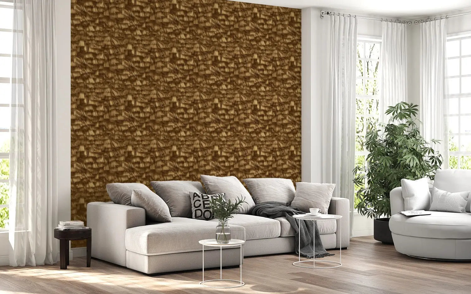 Golden Thatch Weave Wallpaper WallCreatives