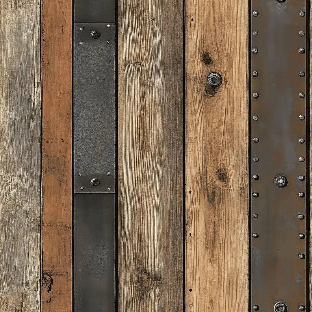 Forged Timber and Steel Planks - WallCreatives