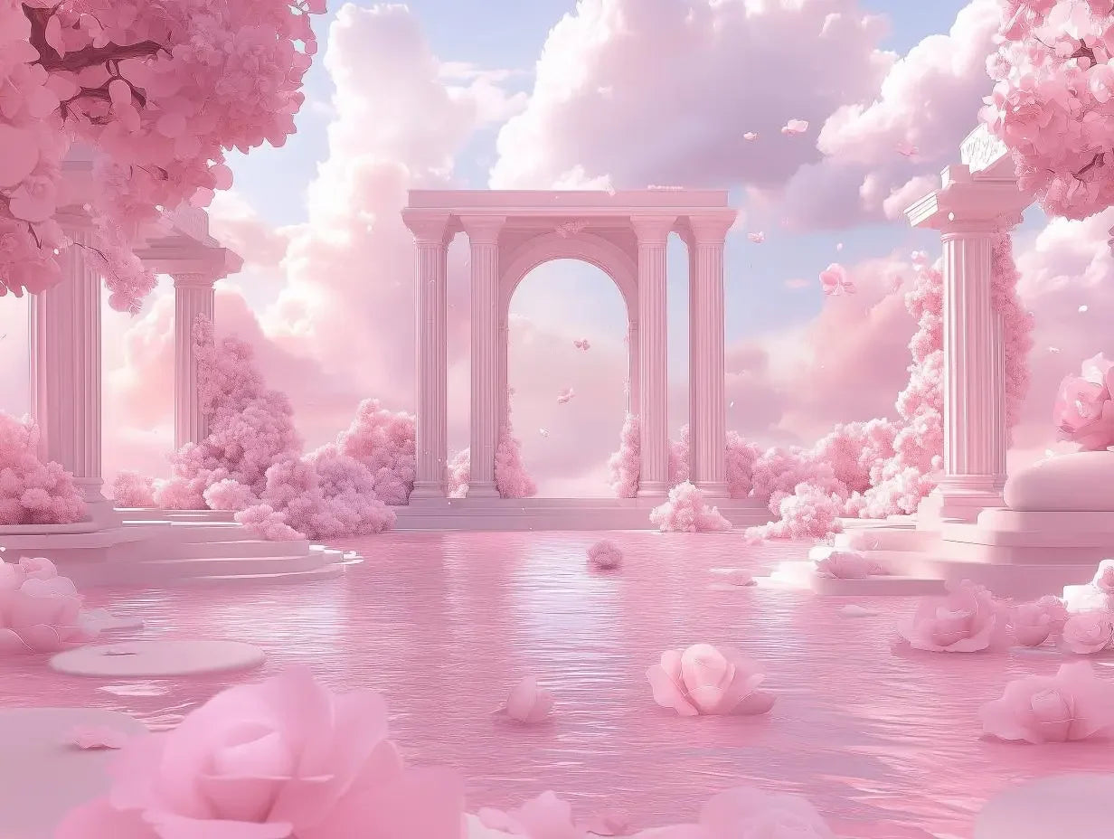 elysian pink dreamscape - wallcreatives