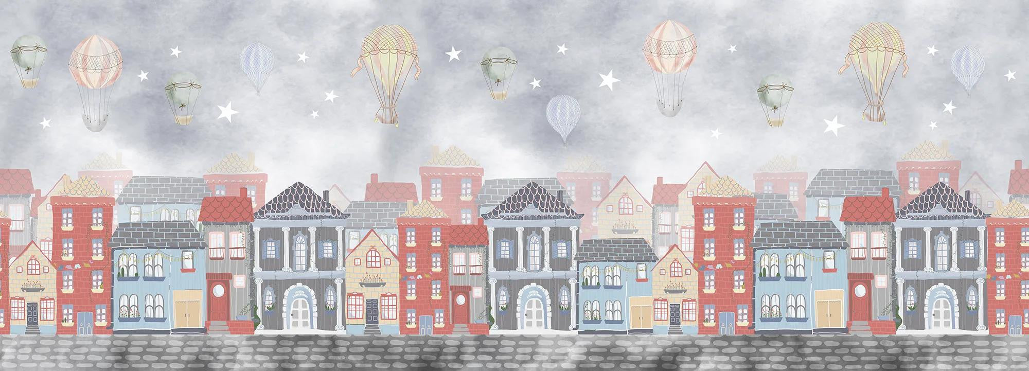 Blue Joyous Neighbourhood Wallpaper Vladila