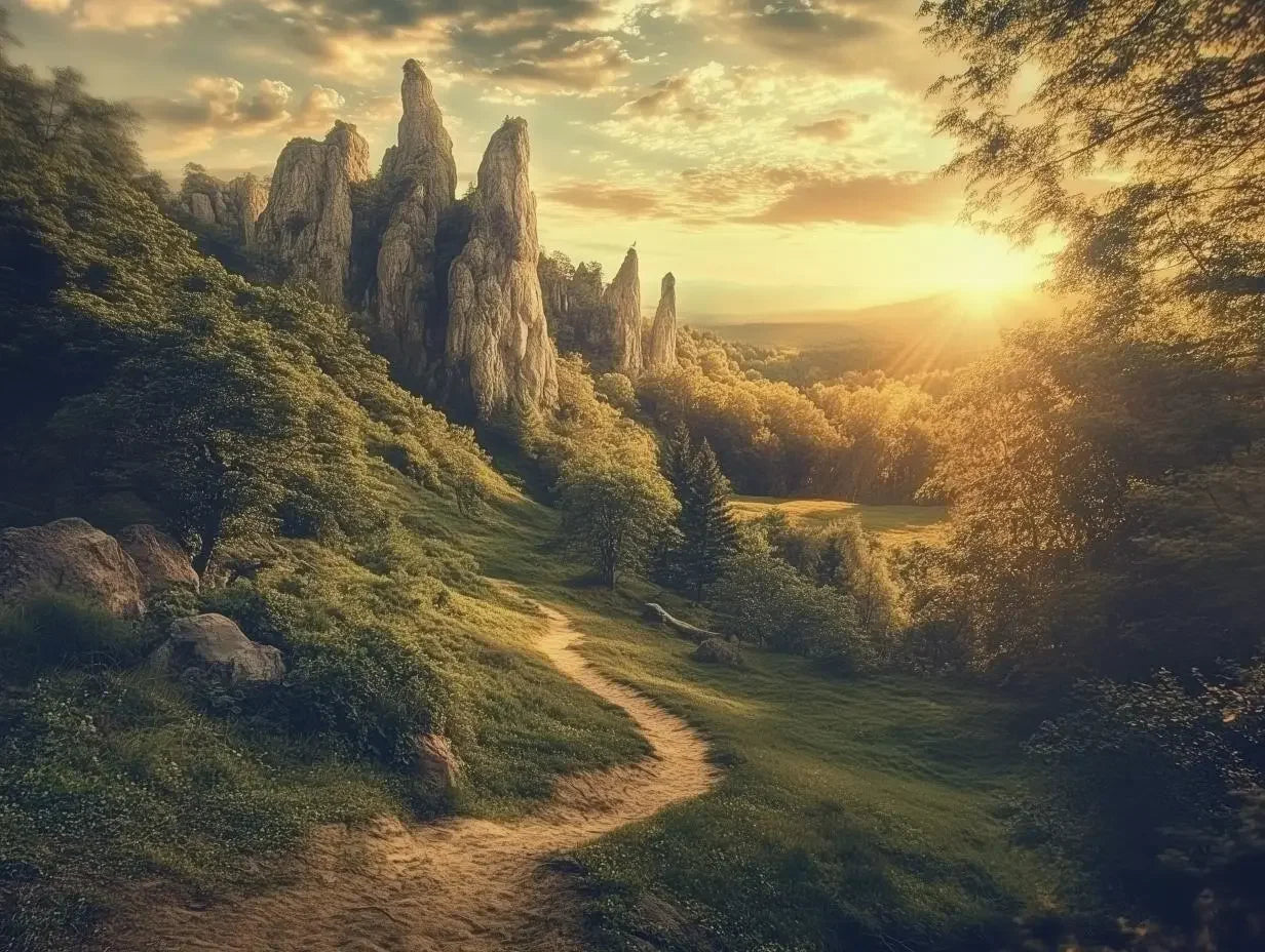 Path to the Sunlit Peaks - WallCreatives
