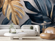 Gilded Midnight Jungle Mural - WallCreatives