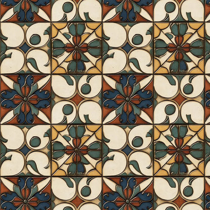 Andalusian Bloom Tile Wallpaper - WallCreatives