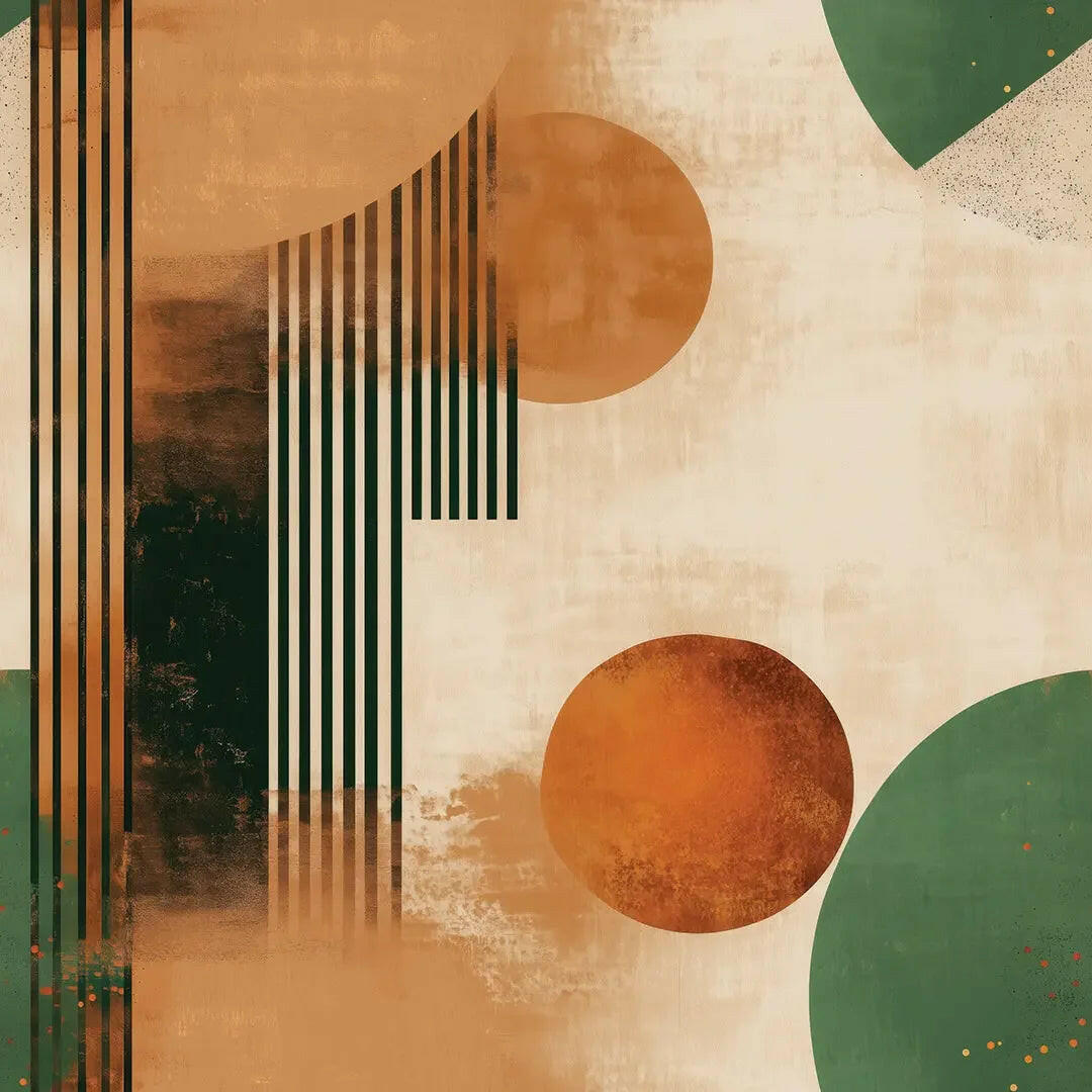 Terracotta & Sage Geometric Harmony - WallCreatives