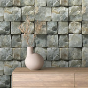Chiseled Quartzite Grid Wallpaper - WallCreatives