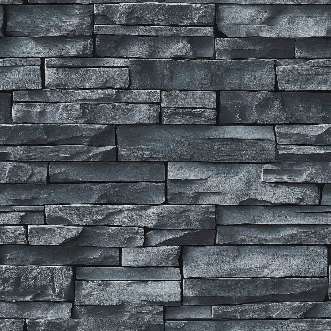 charcoal ledge stone wall - wallcreatives