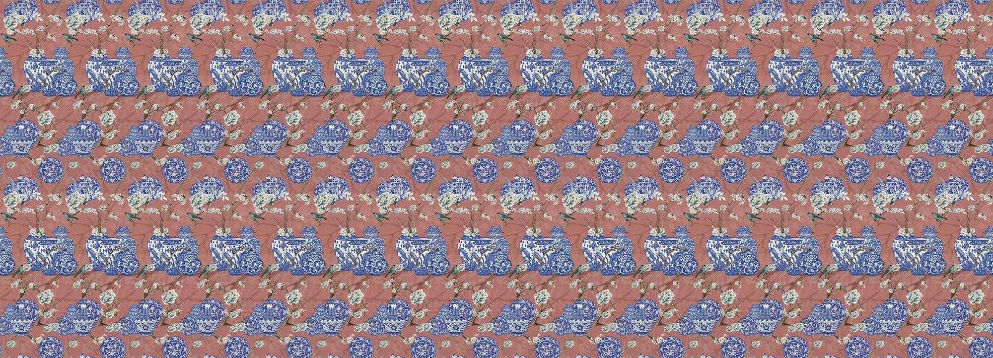 Hydrangea and Ginger Tea Party Pink Wallpaper Vladila