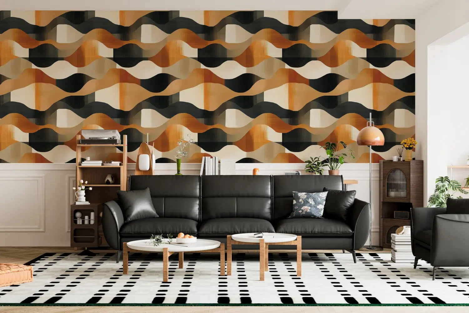 Earthen Harmony Wave Pattern WallCreatives