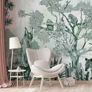 Sleepy Meadow in Green Wallpaper Vladila