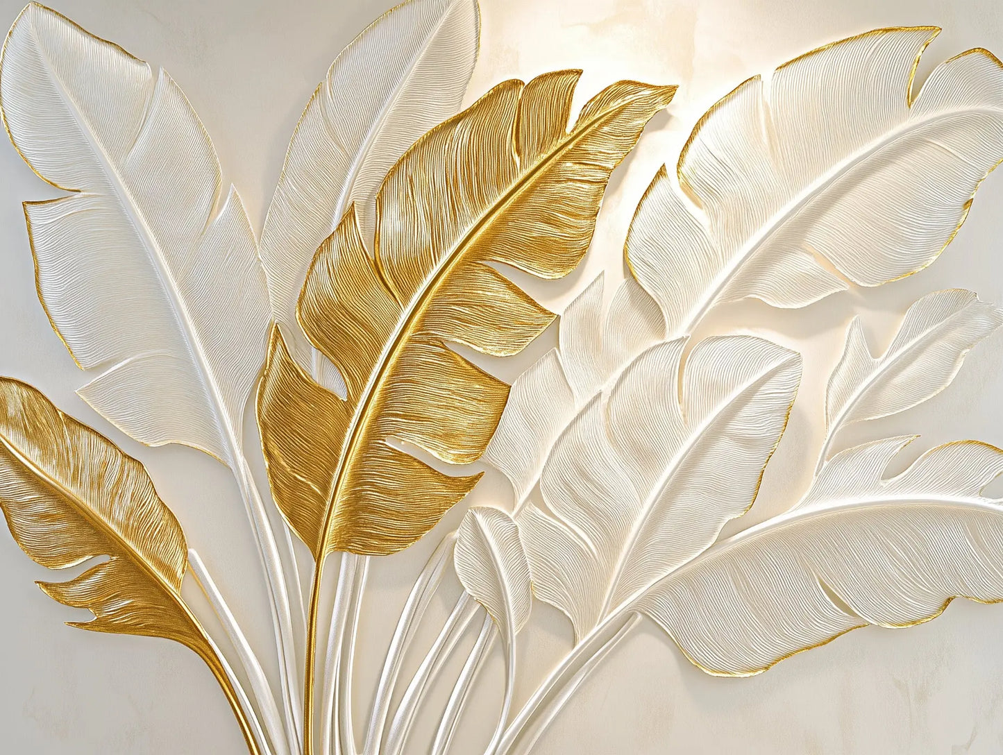 golden plume radiance mural - wallcreatives