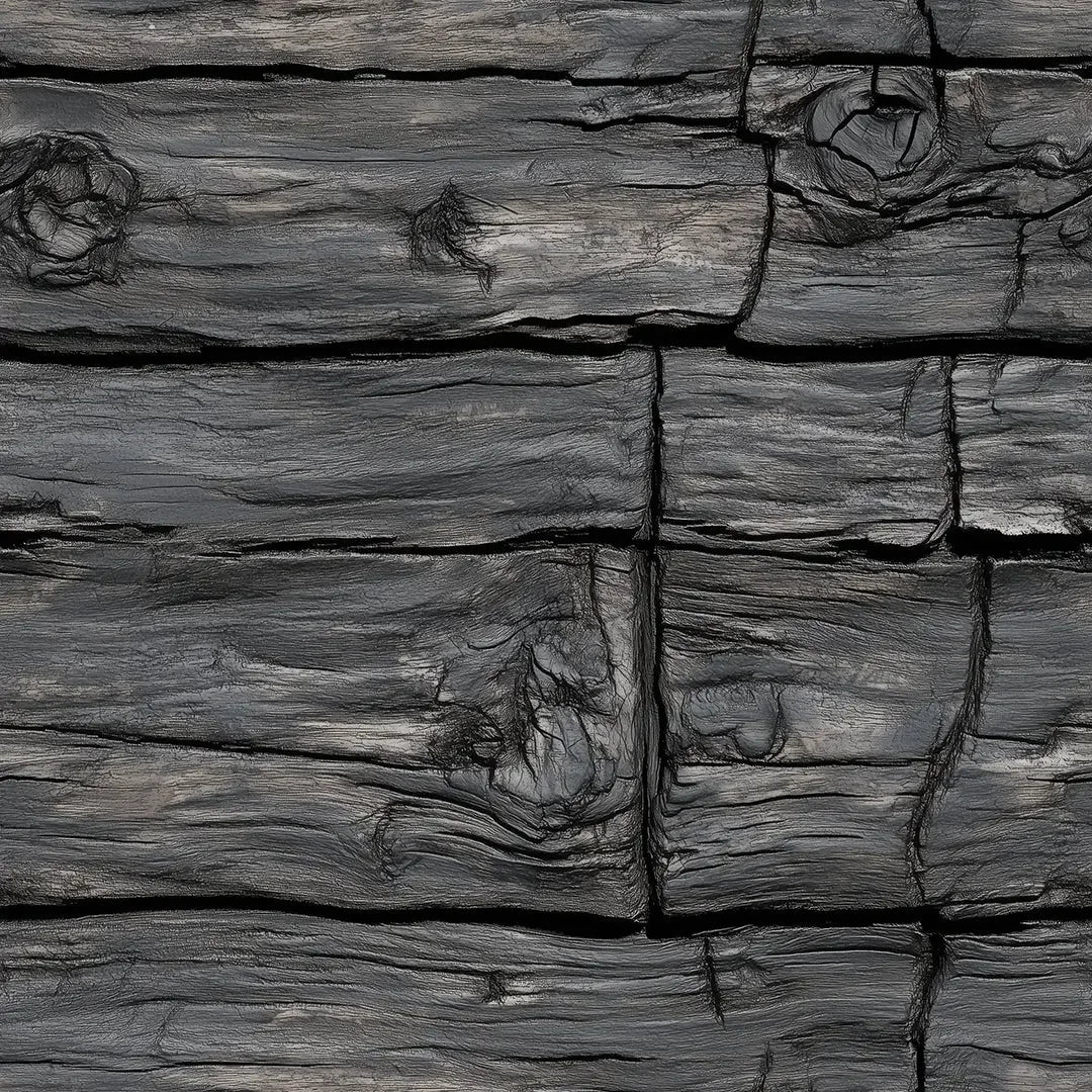 Ancient Charred Timber Wall - WallCreatives