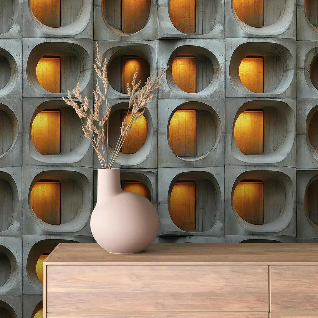 Concrete Alcove's Golden Glow - WallCreatives